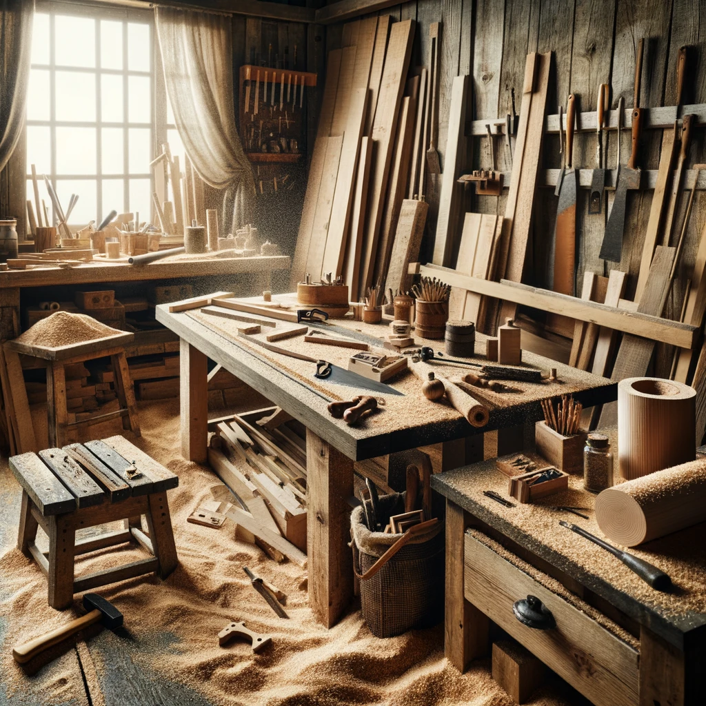 sawdust in working place